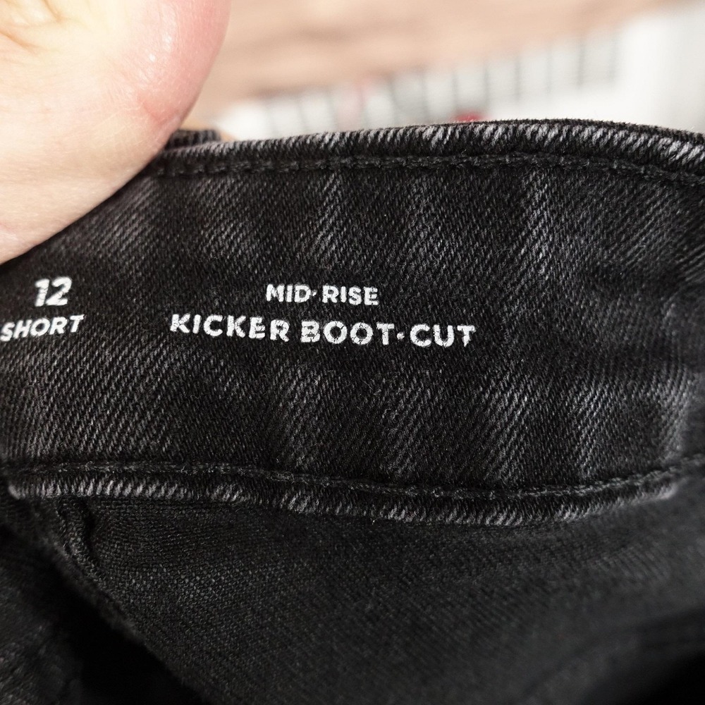 Old Navy Kicker Boot-Cut Jeans Womens 12 Short Black Stretch 34x28.5 Denim - Picture 8 of 10